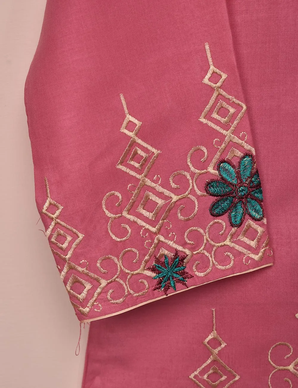 Tehwaar Winter Linen Embroidered Stitched Kurti - Vienna (TW-09B-Pink)