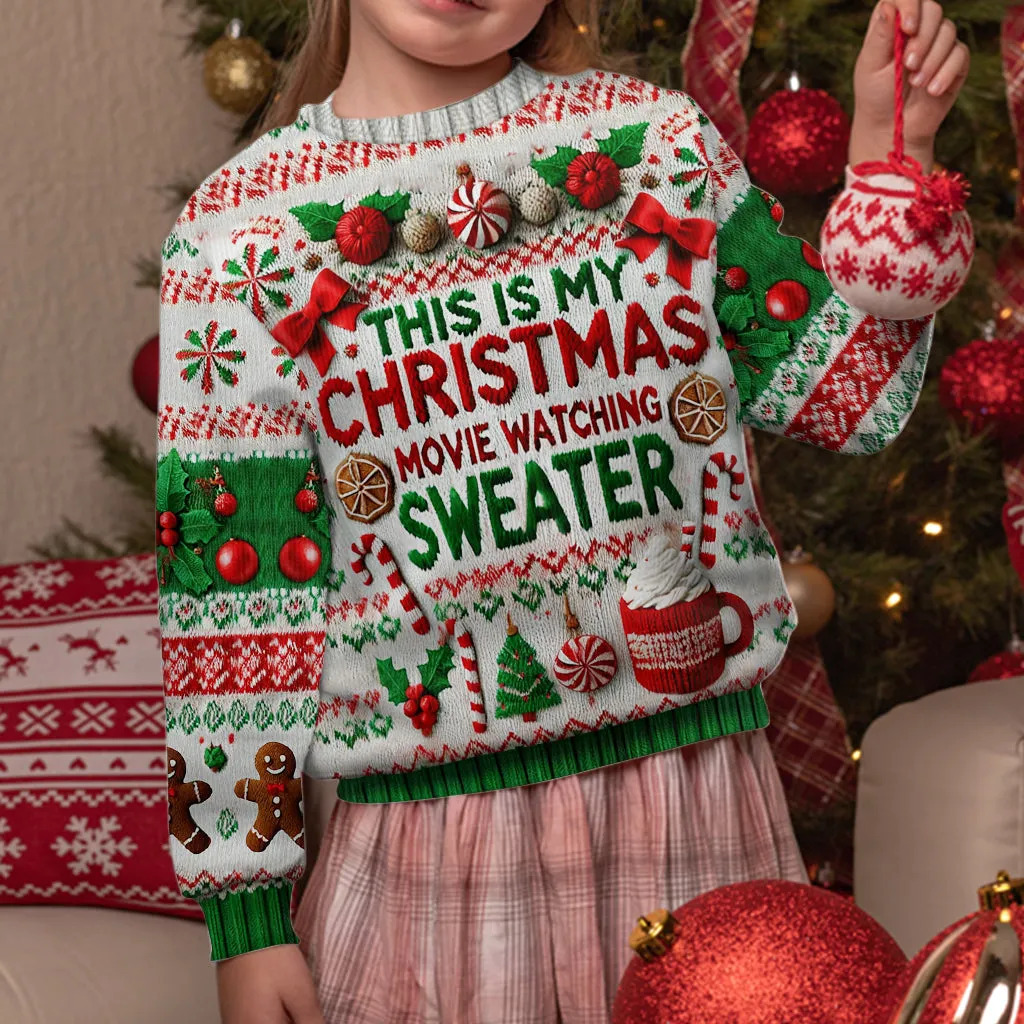 This Is My Christmas Movie Watching Sweater - Personalized Ugly Sweater