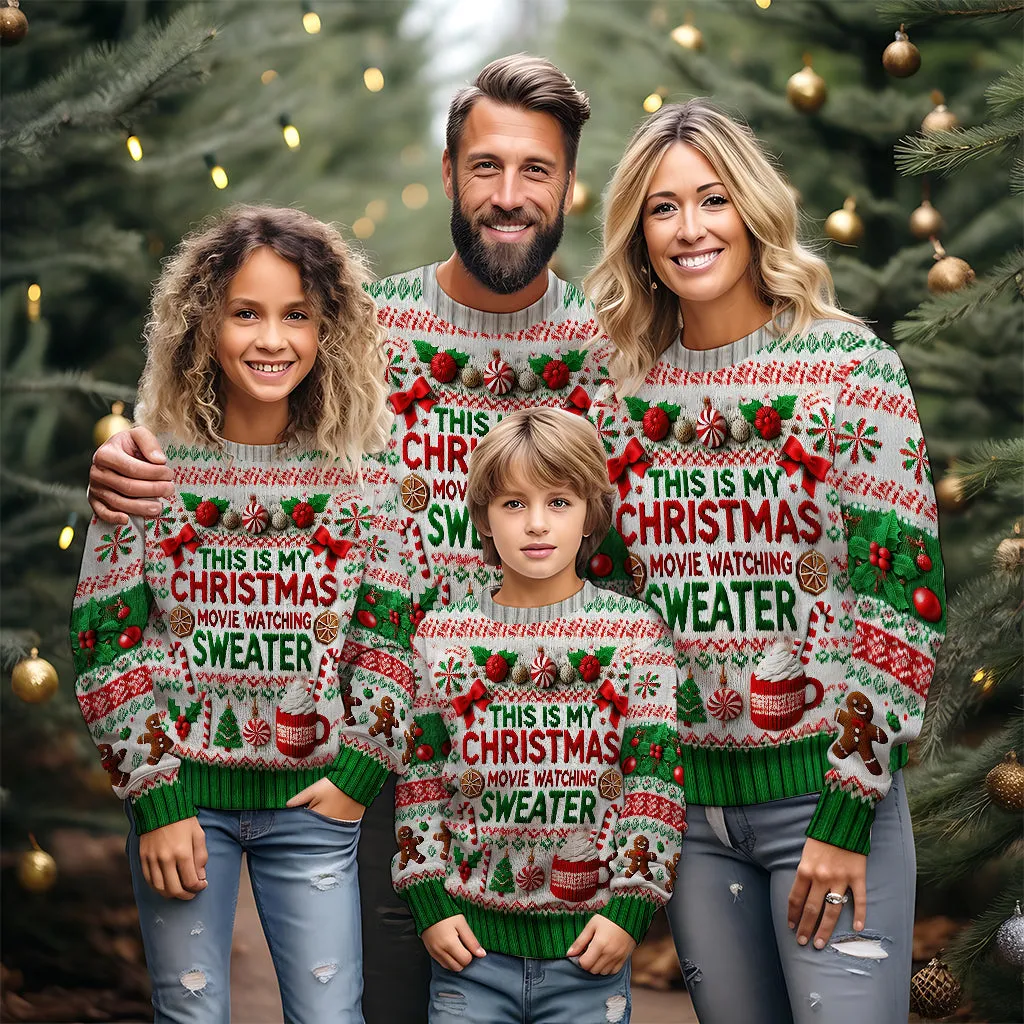 This Is My Christmas Movie Watching Sweater - Personalized Ugly Sweater