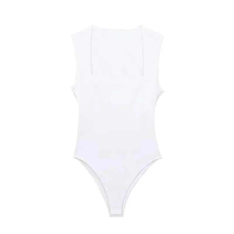 TRAF 2024 Women's Square Neck Sleeveless Bodysuit