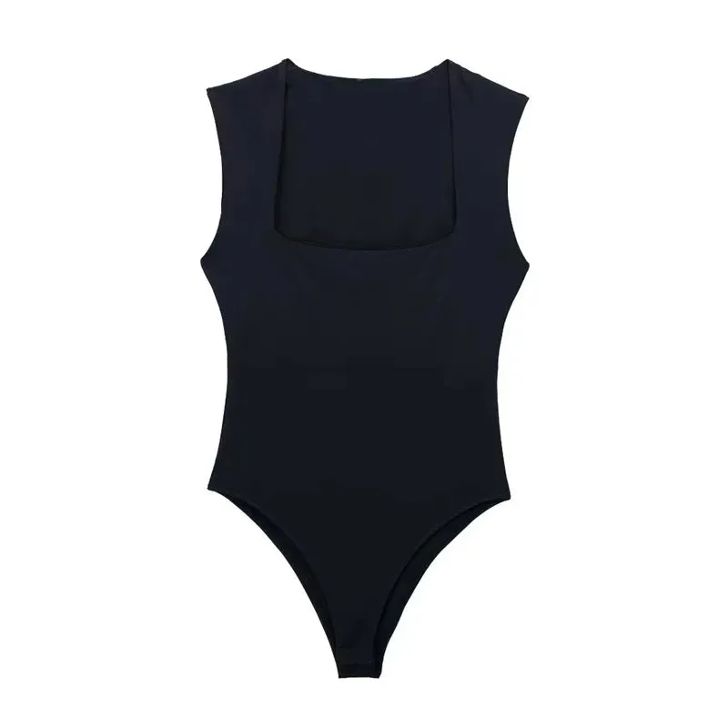 TRAF 2024 Women's Square Neck Sleeveless Bodysuit