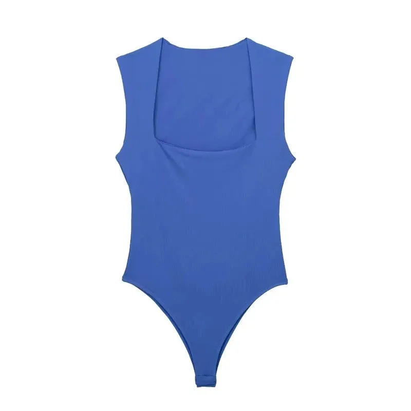 TRAF 2024 Women's Square Neck Sleeveless Bodysuit