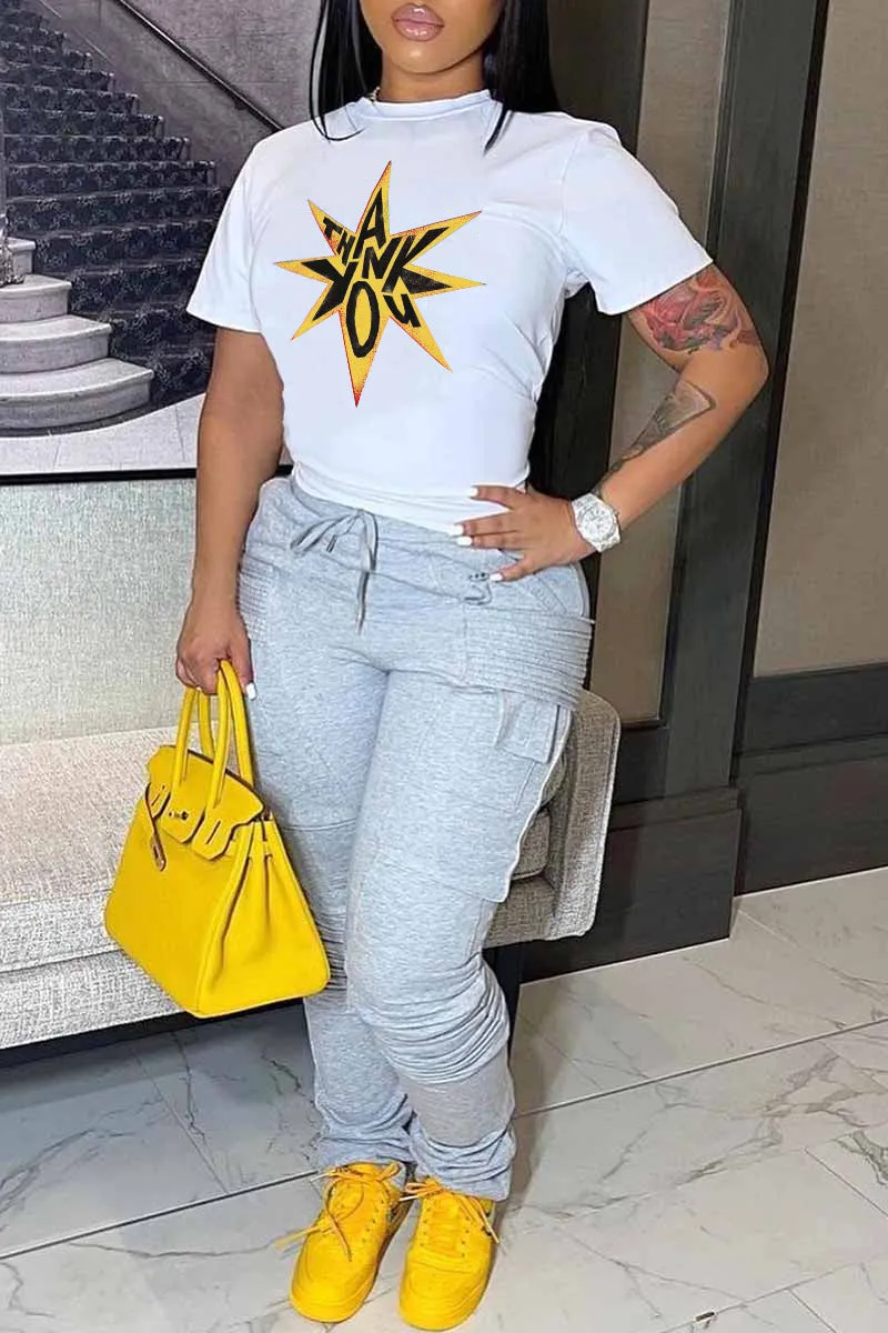 Trendy Graphic Printed Round Neck Short Sleeve T-Shirt
