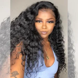 Wavymy Loose Deep Human Hair 13x6 HD Lace Front Swiss Lace Wig Pre Plucked Hairline