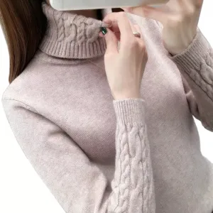 Women Sweater Turtleneck Pullovers Sweaters Long Sleeves Thick Warm Sweater