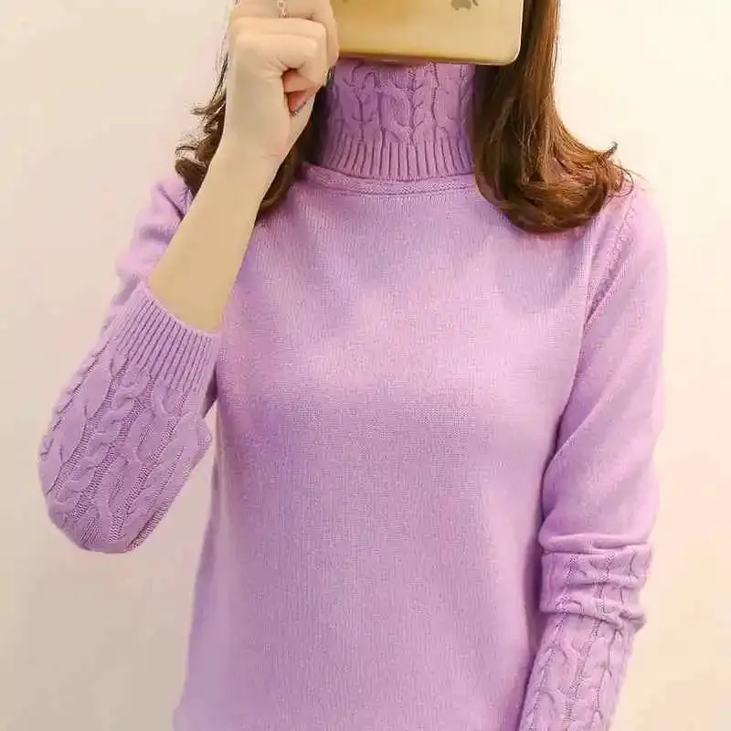 Women Sweater Turtleneck Pullovers Sweaters Long Sleeves Thick Warm Sweater