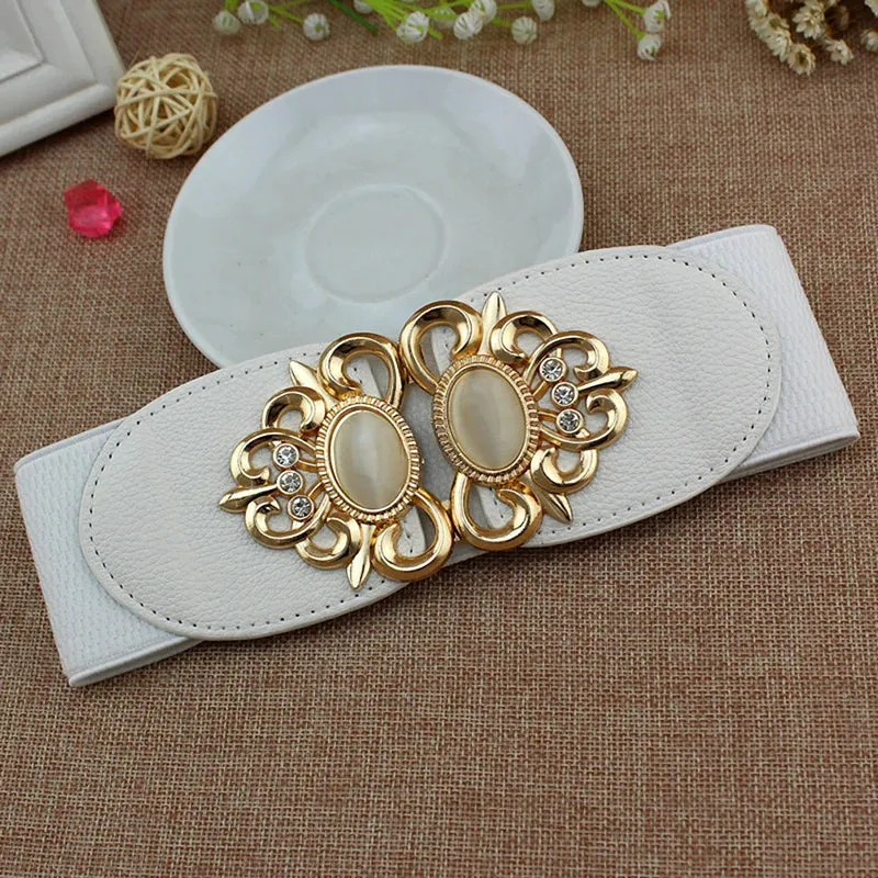 Women Waistband Elastic Wide Waist Belt Elegant Cinch Girdle Dress Sweater Coat Clothing