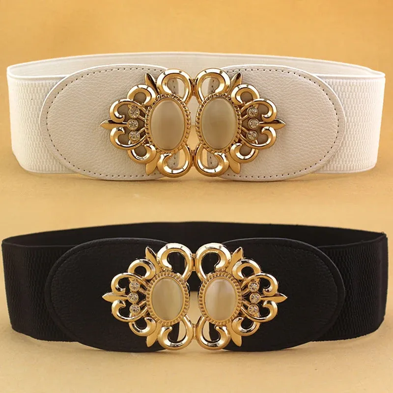 Women Waistband Elastic Wide Waist Belt Elegant Cinch Girdle Dress Sweater Coat Clothing