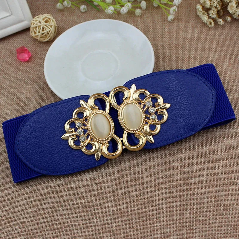 Women Waistband Elastic Wide Waist Belt Elegant Cinch Girdle Dress Sweater Coat Clothing