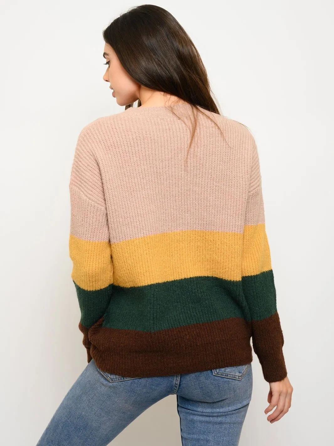 WOMEN'S COLOR BLOCK SWEATER