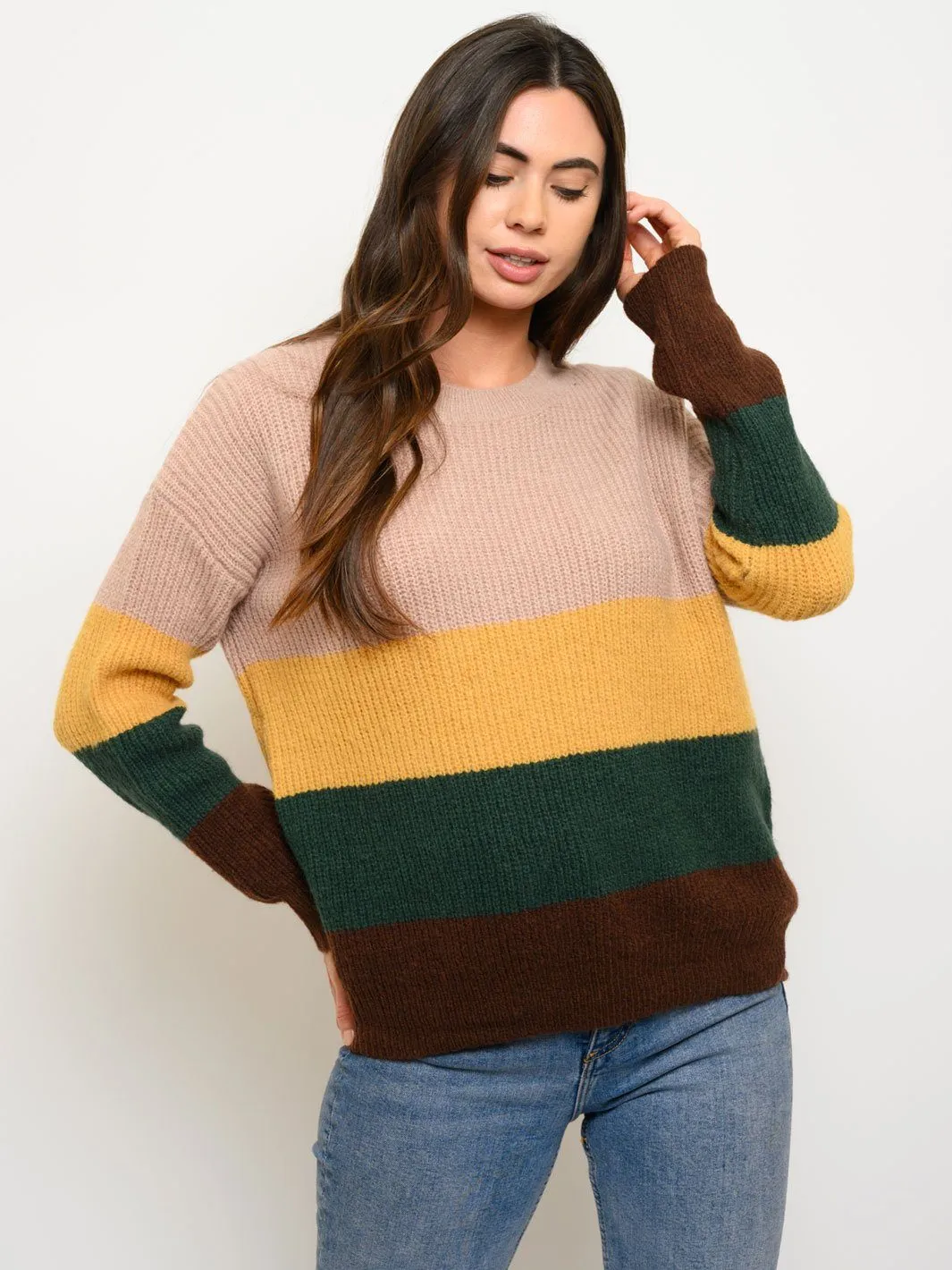 WOMEN'S COLOR BLOCK SWEATER