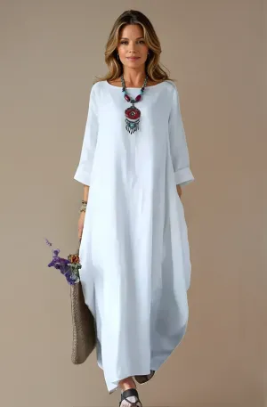 Women's Cotton and Linen Loose Plus Size Dress