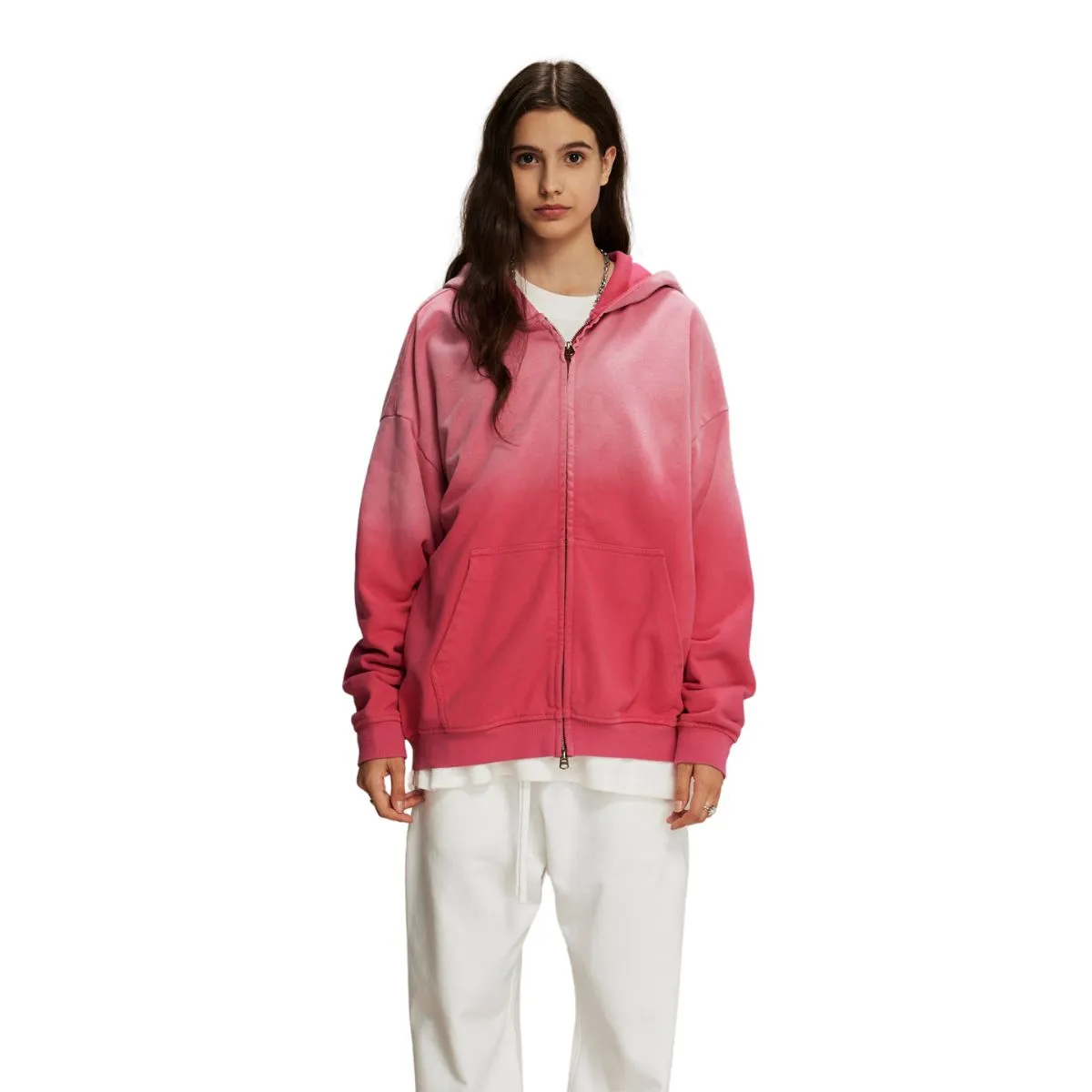 Women's Faded Double Slider Zip Hoodie