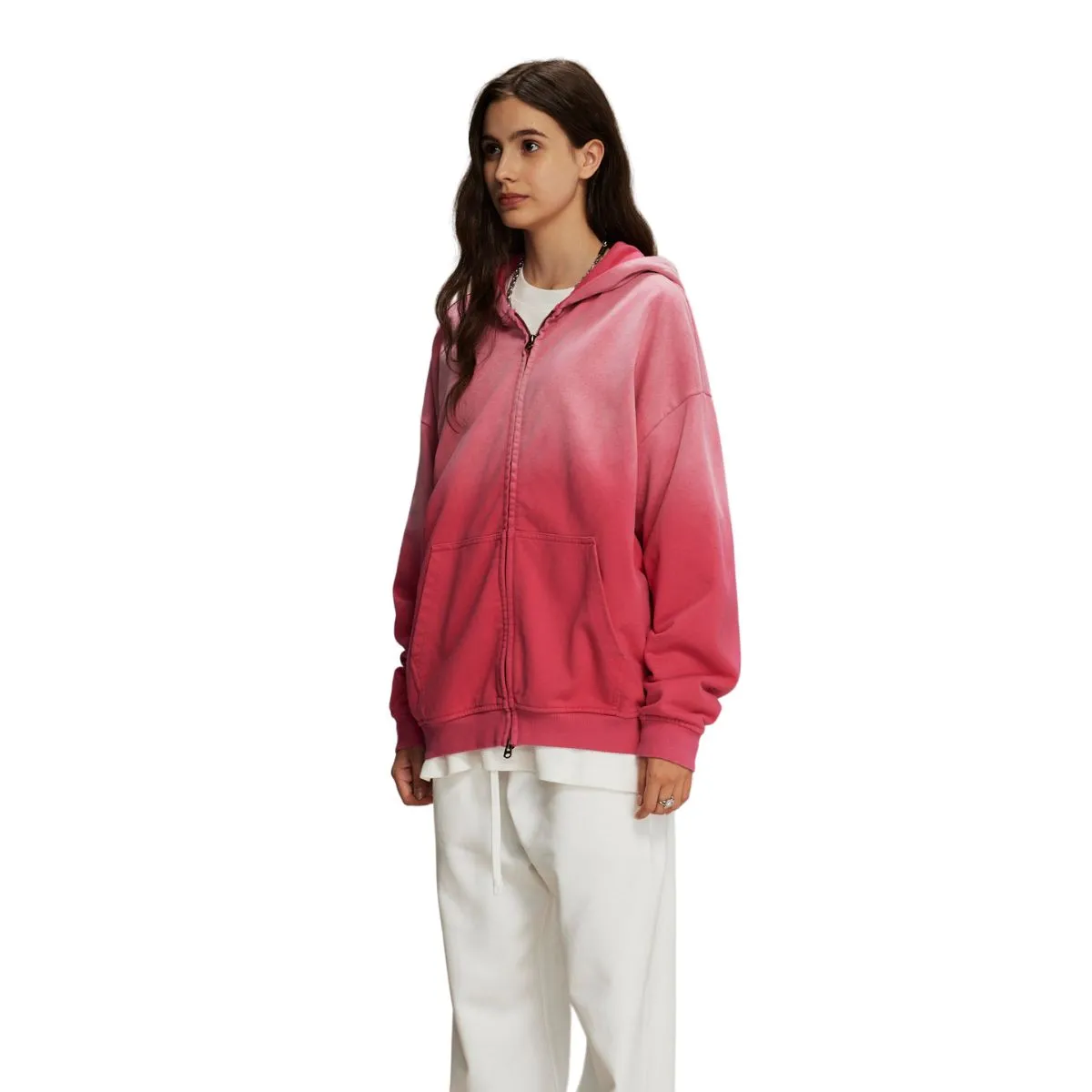 Women's Faded Double Slider Zip Hoodie