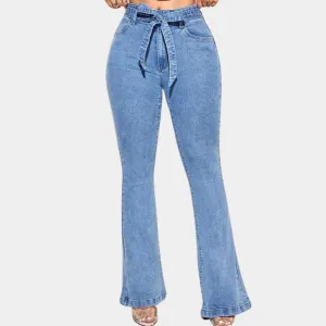 Women's high-stretch jeans with wide legs