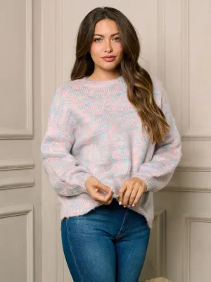 WOMEN'S LONG SLEEVE MULTI COLOR PULLOVER SWEATER