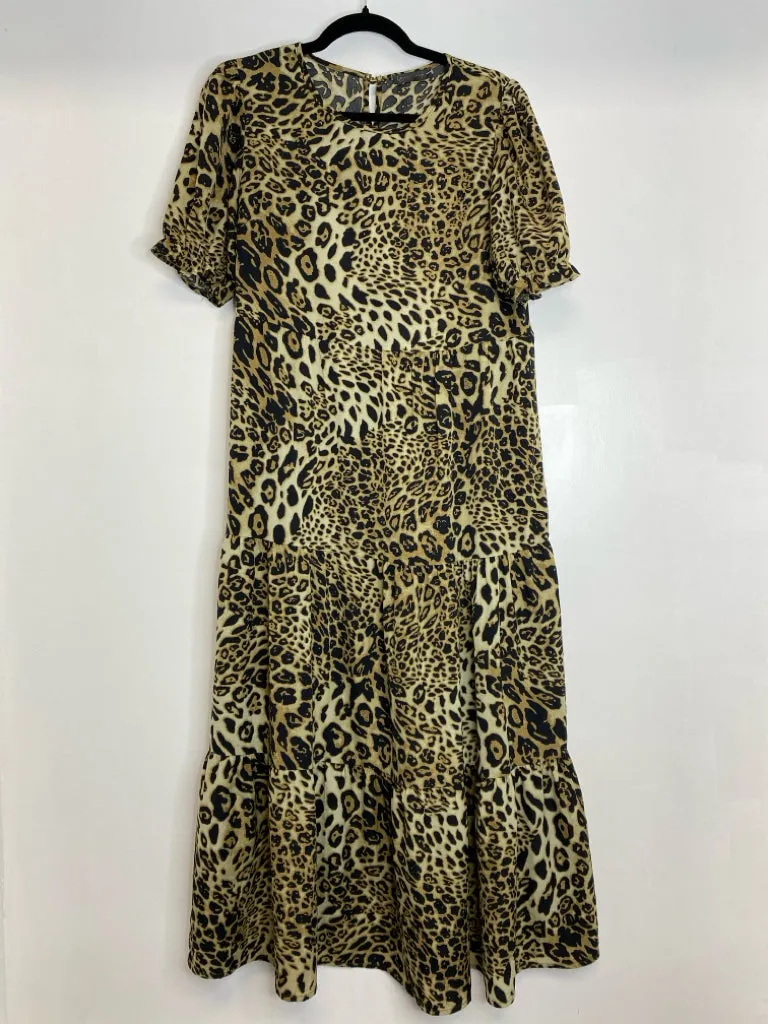 Womens Size Med Misses Brown Pretty Garden Dress