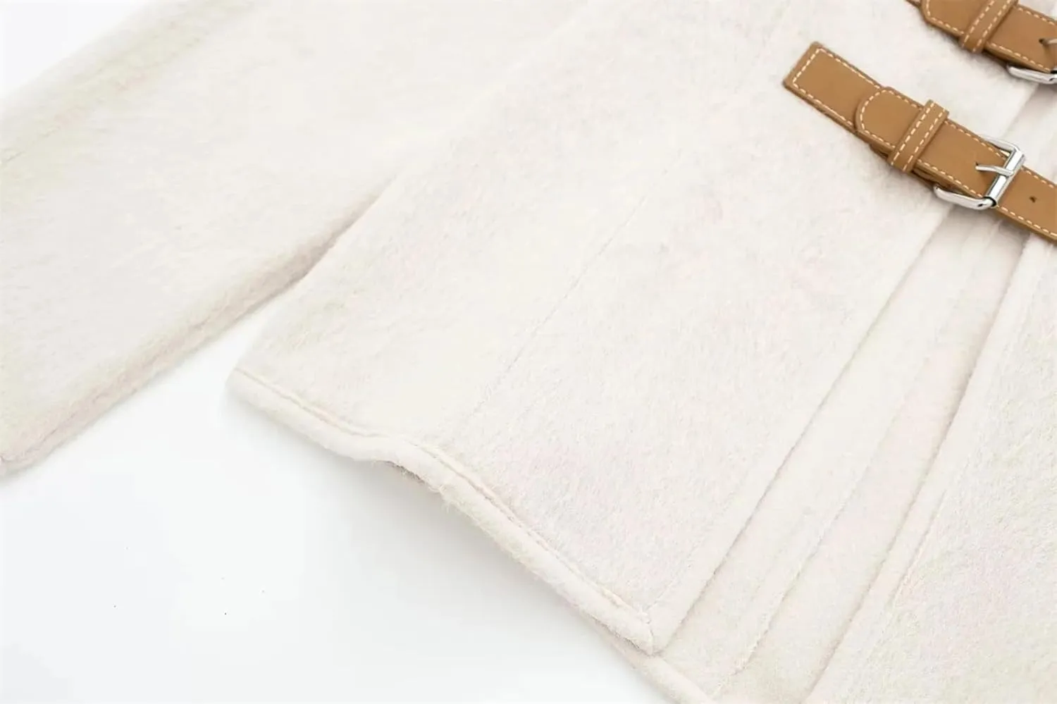 Women's White and Tan Cardigan