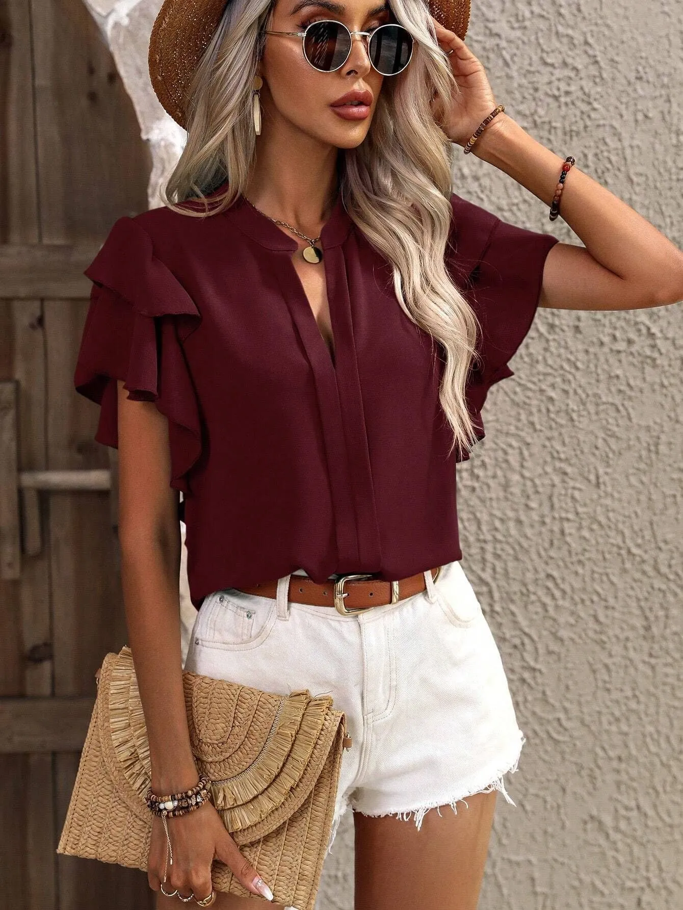 Zendee™ - Stylish Ruffle Blouse